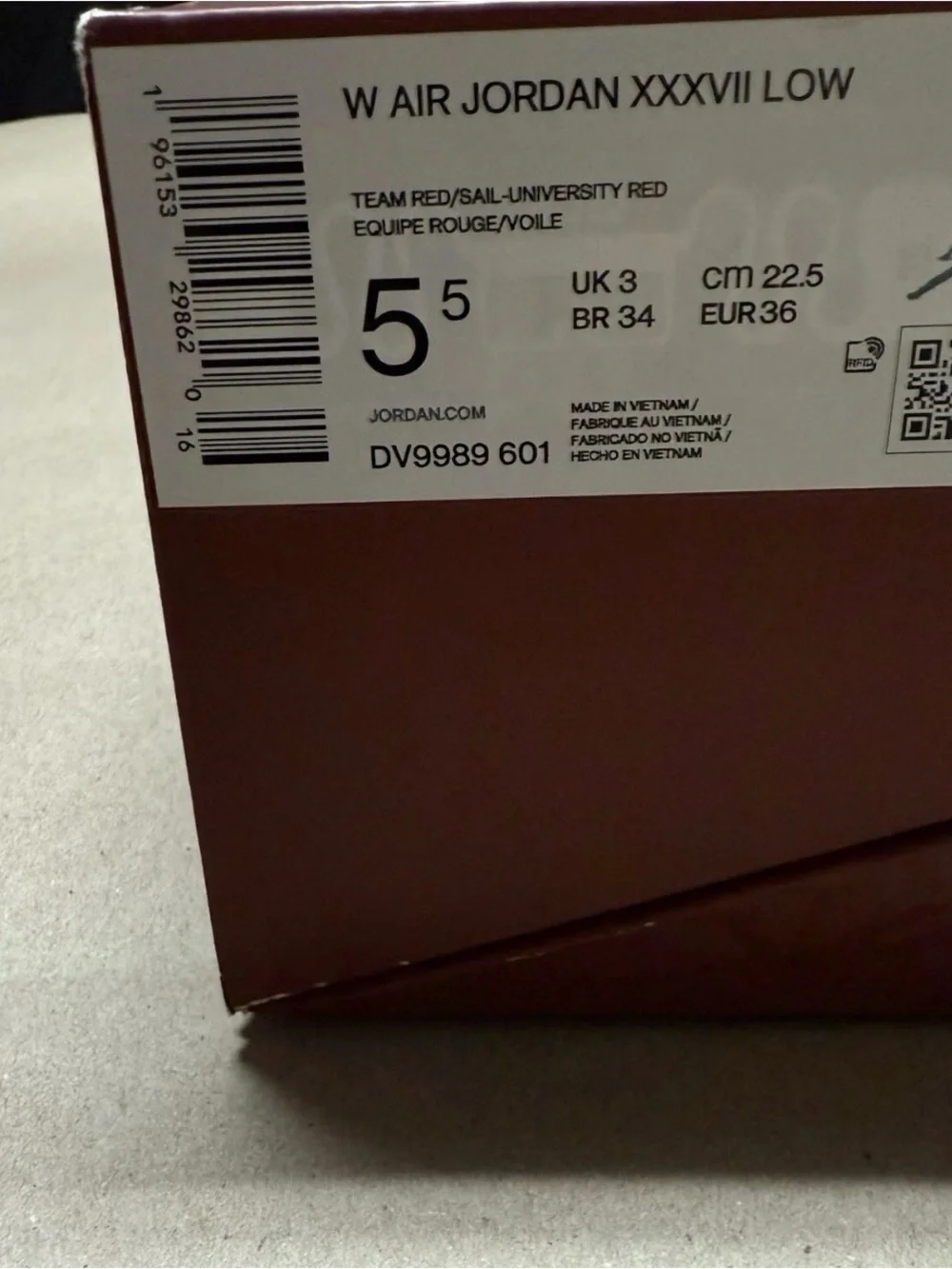 Nike Air Jordan 37 Low Lift Up Women’s size 5.5 Basketball Shoes NEW!